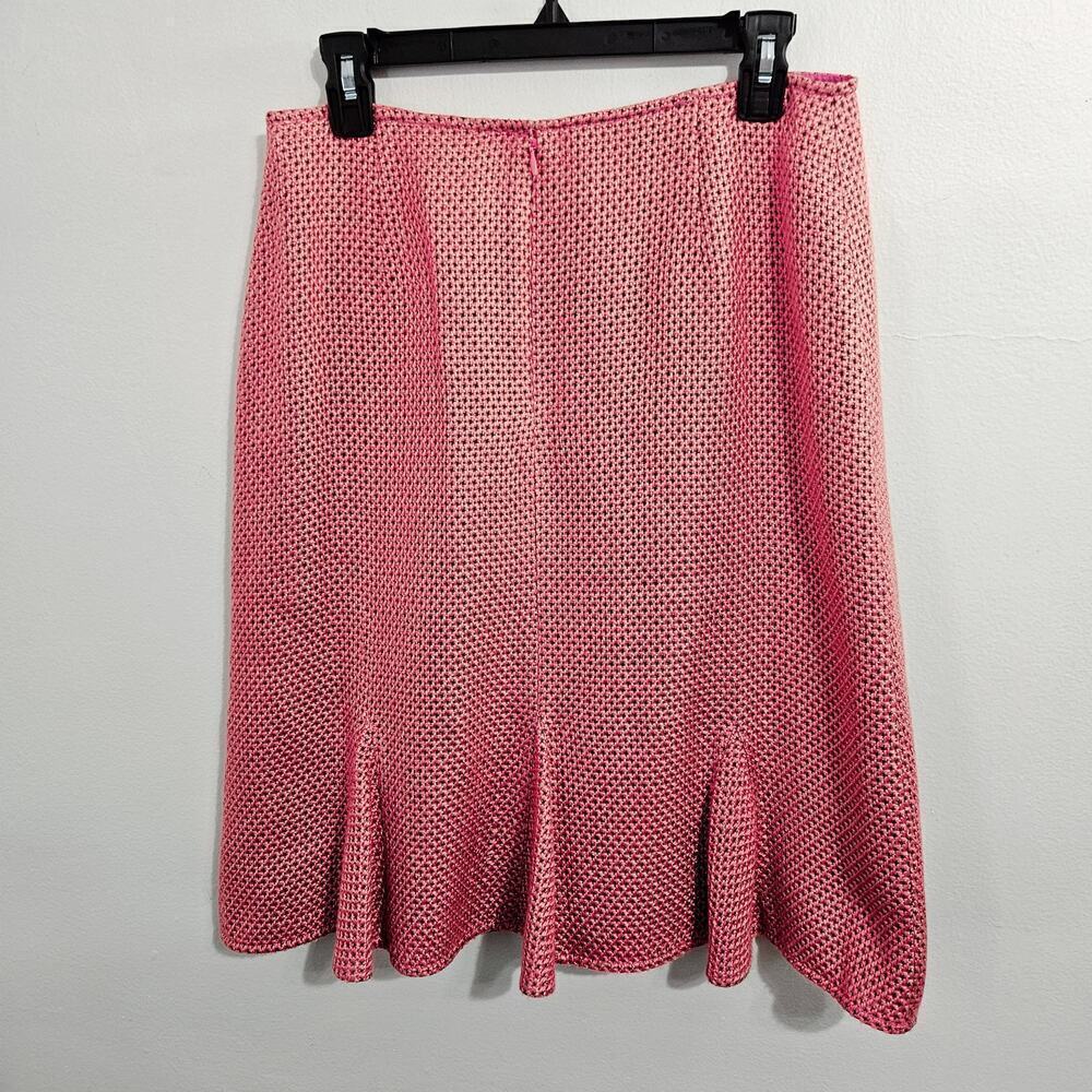 Tweed Knee Length Pink Wool Pleated Skirt. Size 8. Glinda vibes. - Picture 2 of 6